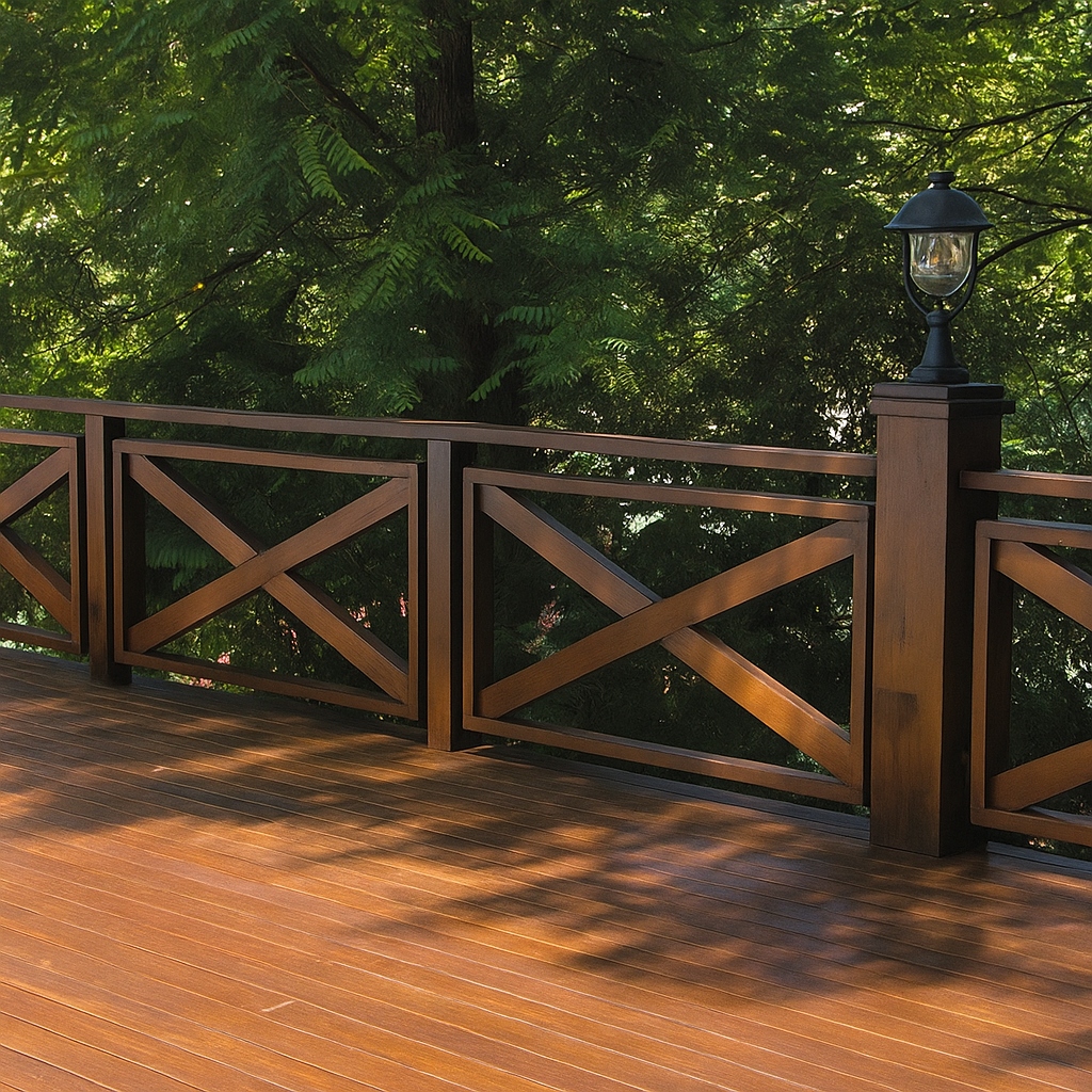 X Desenli Ahşap Bahçe Çiti Korkuluğu