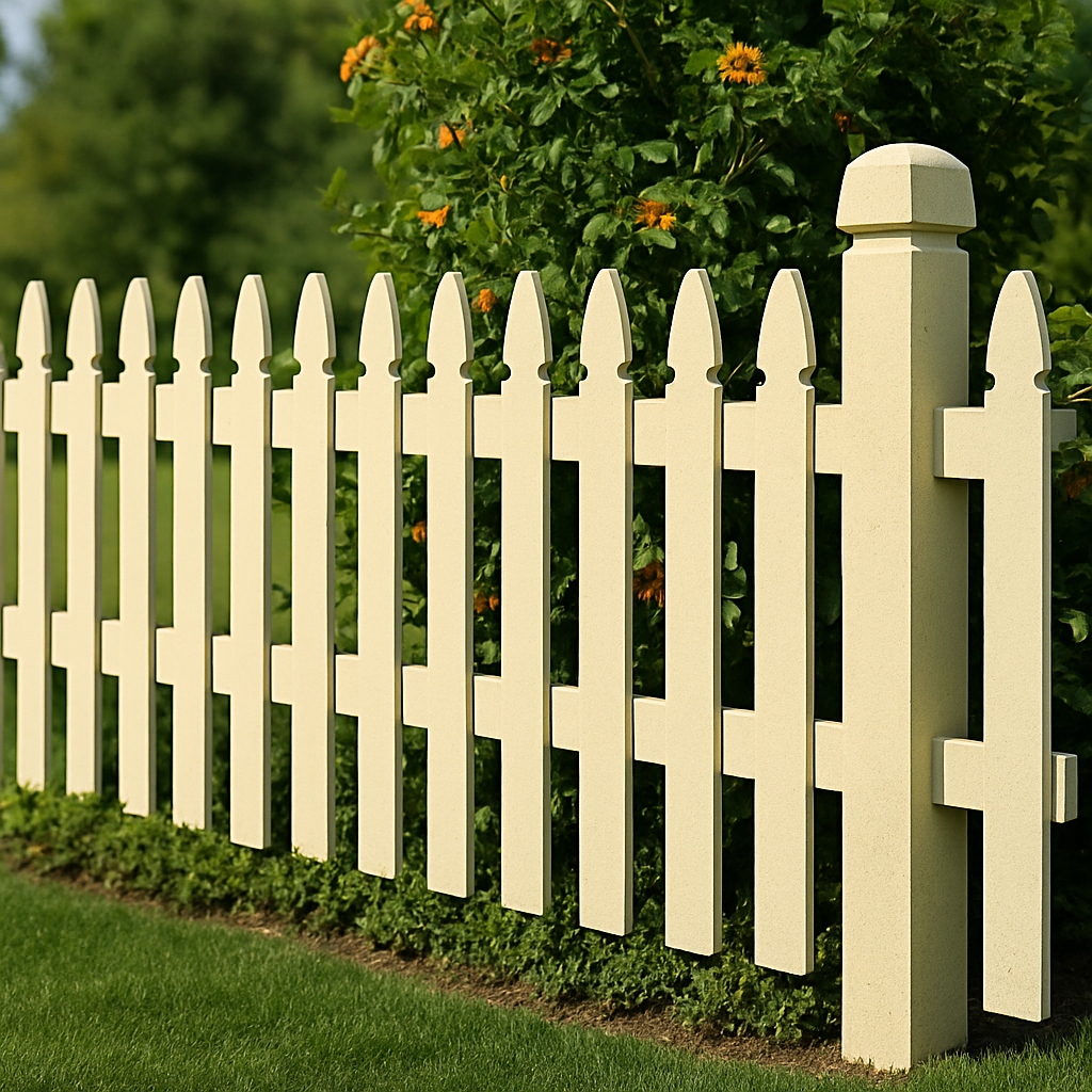 Dekoratif Krem Beyaz Ahşap Bahçe Çiti